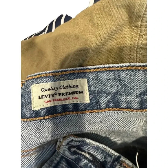 LEVI'S Girls Blue Reg Denim Shortalls Overalls Size L 12/14 - Picture 7 of 7